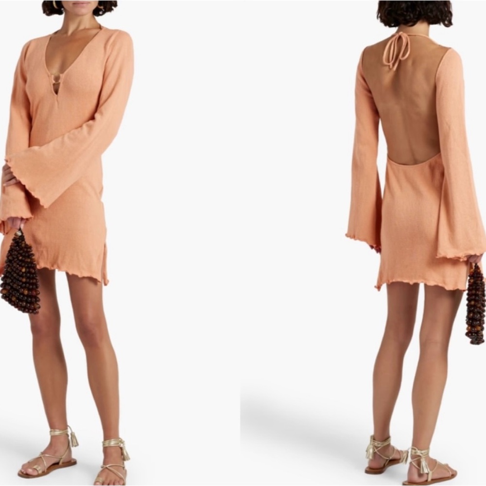Savannah Morrow Peach Yara Dress silk/cotton knit